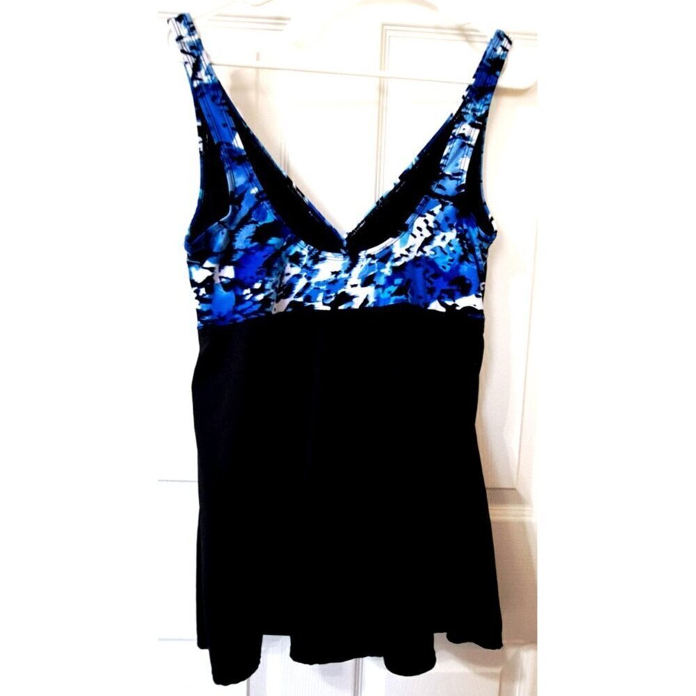 Roxanne Women's 14/38C Multicolor One Piece Twist Bust Swim Dress - Picture 3 of 8